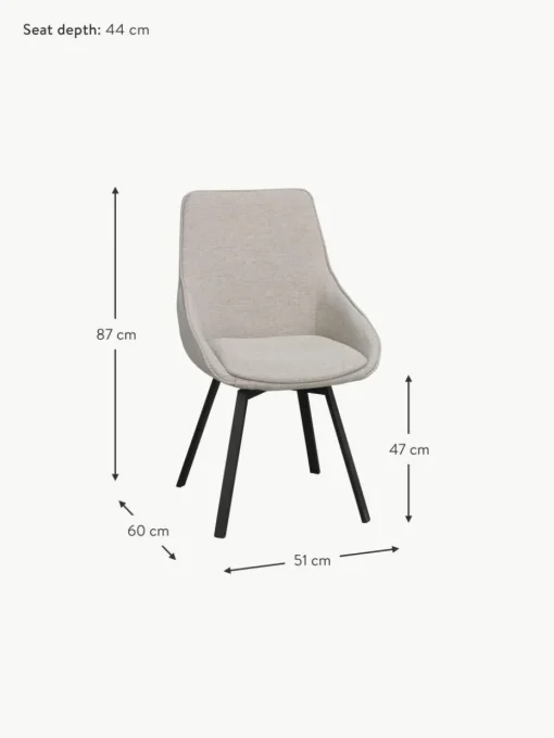Drehbare Polsterstühle Alison, 2 Stück