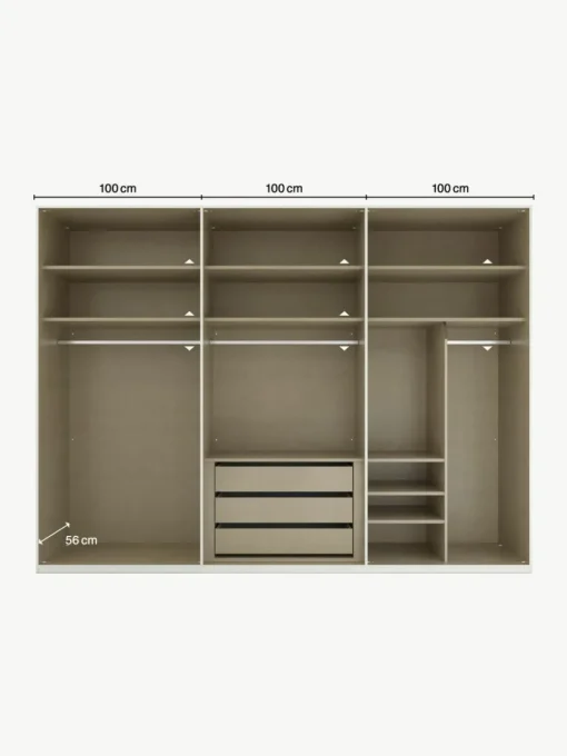 Drehtürenschrank Skat Shine mit beleuchteten Glastüren