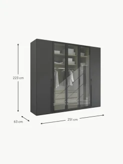 Drehtürenschrank Skat Shine mit beleuchteten Glastüren