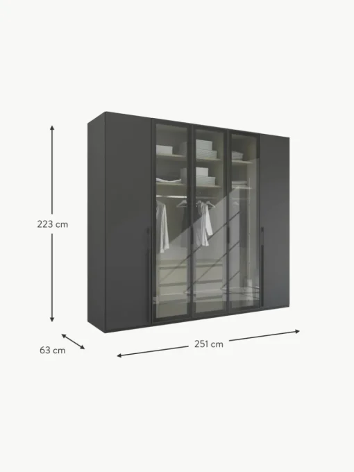 Drehtürenschrank Skat Shine mit beleuchteten Glastüren