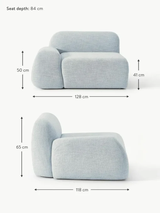 Eckmodul Wolke aus Bouclé