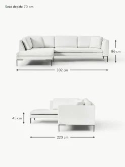 Ecksofa Emma mit Metall-Füßen