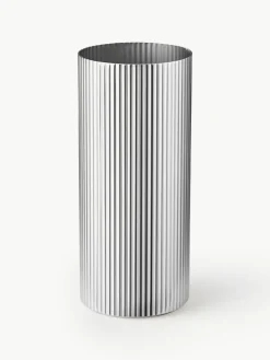 Edelstahl-Vase Bernadotte mit Rillenstruktur, H 19 cm