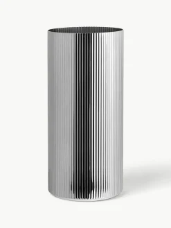 Edelstahl-Vase Bernadotte mit Rillenstruktur, H 26 cm