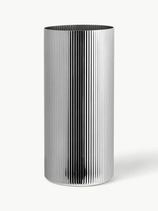 Edelstahl-Vase Bernadotte mit Rillenstruktur, H 26 cm