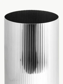 Edelstahl-Vase Bernadotte mit Rillenstruktur, H 26 cm