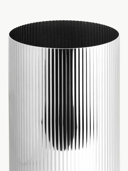 Edelstahl-Vase Bernadotte mit Rillenstruktur, H 26 cm