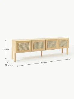 Eichenholz-Lowboard Jolie mit Wiener Geflecht