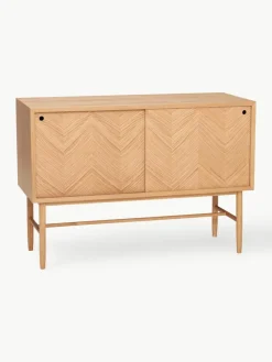 Eichenholz-Sideboard Herringbone mit Fischgrätmuster
