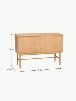 Eichenholz-Sideboard Herringbone mit Fischgrätmuster