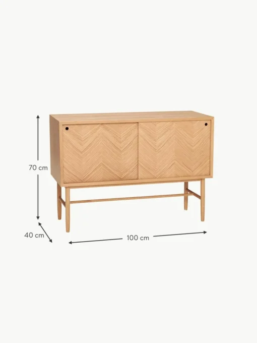 Eichenholz-Sideboard Herringbone mit Fischgrätmuster