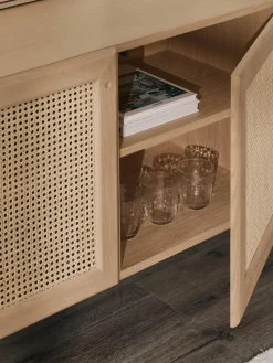 Eichenholz-Sideboard Jolie mit Wiener Geflecht