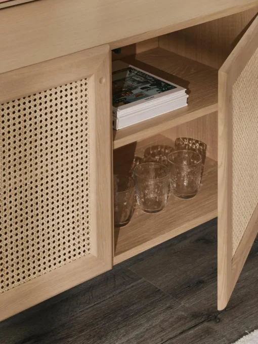 Eichenholz-Sideboard Jolie mit Wiener Geflecht