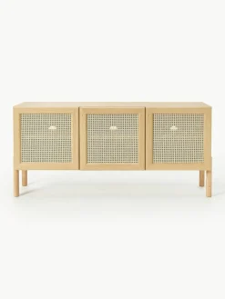 Eichenholz-Sideboard Jolie mit Wiener Geflecht