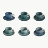 Espressotassen Baita Acqua mit Untertassen, 6er-Set