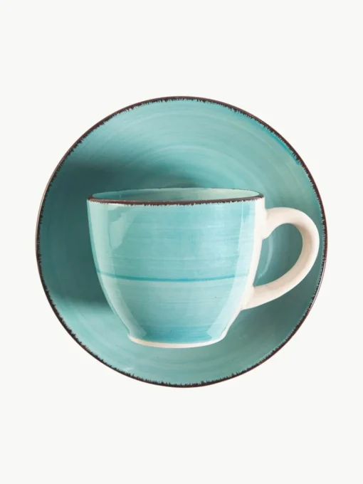 Espressotassen Baita Acqua mit Untertassen, 6er-Set