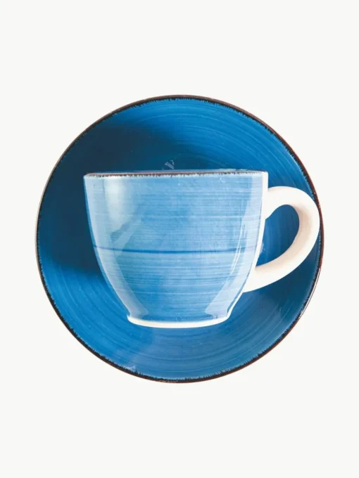 Espressotassen Baita Acqua mit Untertassen, 6er-Set