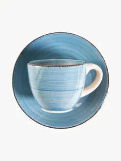 Espressotassen Baita Acqua mit Untertassen, 6er-Set