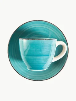 Espressotassen Baita Acqua mit Untertassen, 6er-Set
