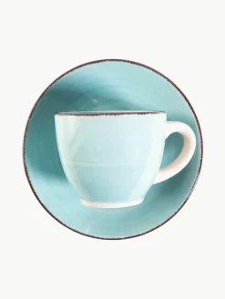 Espressotassen Baita Acqua mit Untertassen, 6er-Set