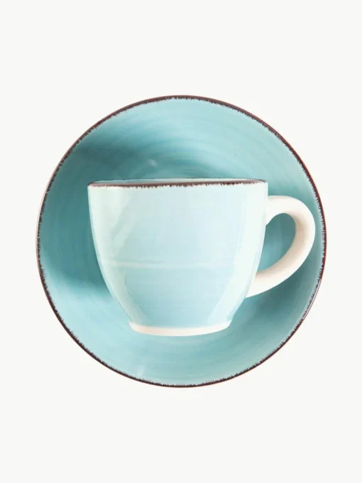 Espressotassen Baita Acqua mit Untertassen, 6er-Set