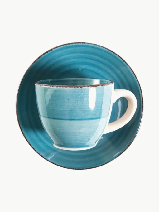 Espressotassen Baita Acqua mit Untertassen, 6er-Set