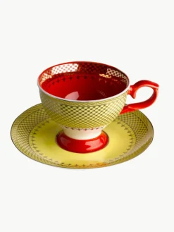 Espressotassen Grandma mit Untertassen, 4er-Set