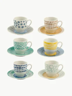 Espressotassen Marea mit Untertassen, 6er-Set