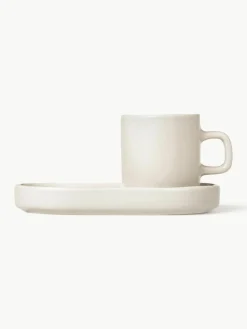 Espressotassen Pilar mit Untertassen, 2 Stück