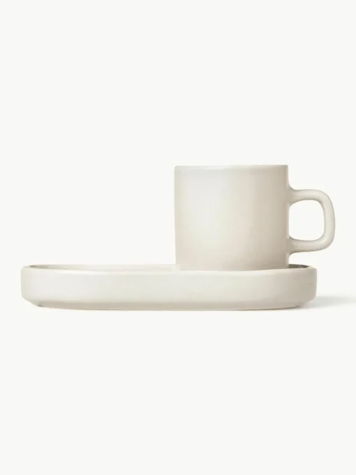 Espressotassen Pilar mit Untertassen, 2 Stück