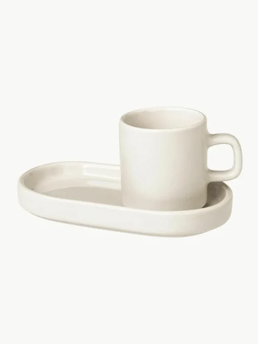 Espressotassen Pilar mit Untertassen, 2 Stück