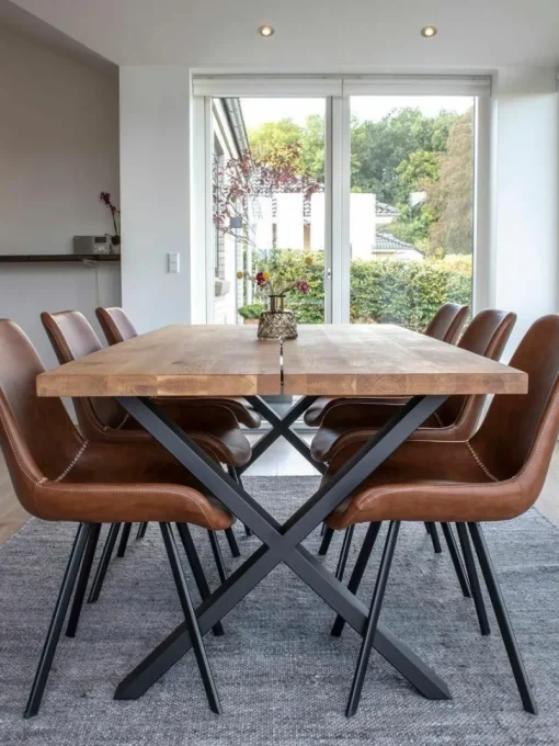 Esstisch Montpellier mit Tischplatte aus Eichenholz, 200 x 95 cm
