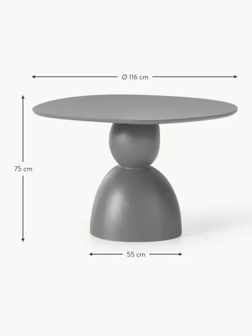 Esstisch Sahra in organischer Form, Ø 116 cm