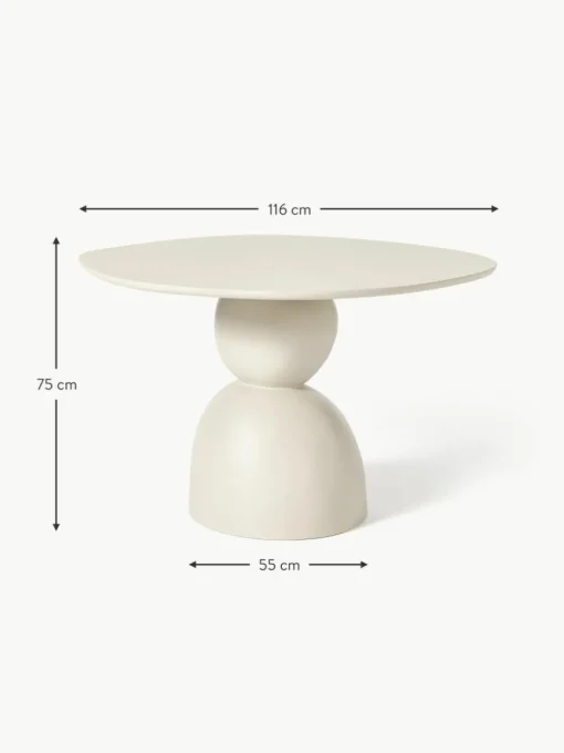 Esstisch Sahra in organischer Form, Ø 116 cm