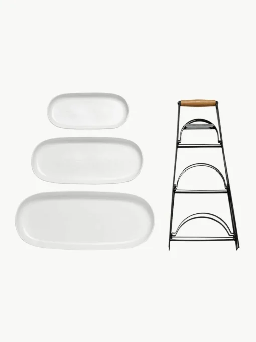Etagere Tower mit abnehmbaren Ablageflächen aus Porzellan