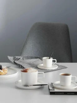 Fine Bone China Tassen Oco mit Untertassen, 6 Stück
