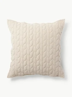 Flanell-Kissen Selby mit Strukturmuster