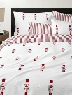 Flanell-Wendebettdeckenbezug Noan mit Nussknackermotiv