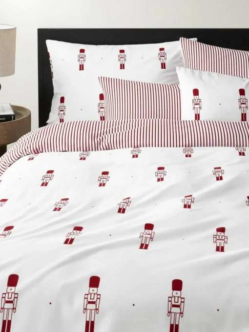 Flanell-Wendebettdeckenbezug Noan mit Nussknackermotiv