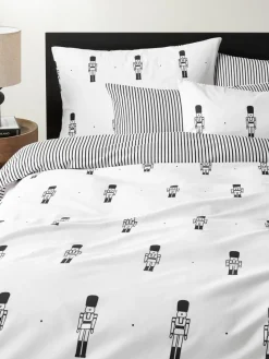 Flanell-Wendebettdeckenbezug Noan mit Nussknackermotiv