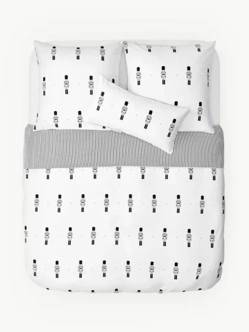 Flanell-Wendebettdeckenbezug Noan mit Nussknackermotiv