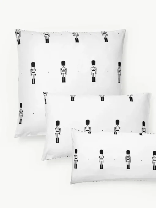 Flanell-Wendekopfkissenbezug Noan mit Nussknackermotiv