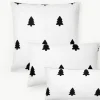 Flanell-Wendekopfkissenbezug Noan mit Weihnachtsbaummotiv