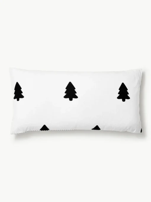 Flanell-Wendekopfkissenbezug Noan mit Weihnachtsbaummotiv