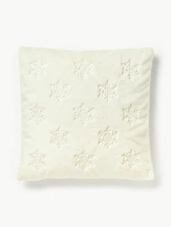 Flauschige Kissenhülle Nari mit winterlichem Motiv