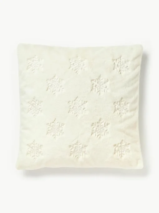 Flauschige Kissenhülle Nari mit winterlichem Motiv