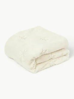 Flauschige Kuscheldecke Nari mit winterlichem Motiv