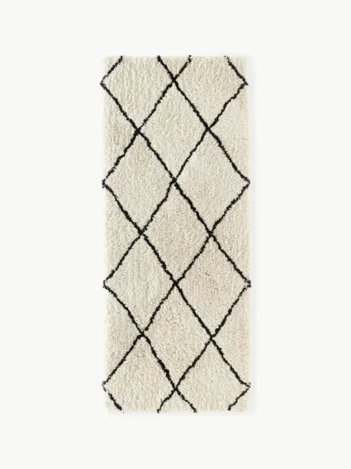 Flauschiger Hochflor-Läufer Naima, handgetuftet
