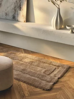 Flauschiger Hochflor-Läufer Genève mit erhabener Hoch-Tief-Struktur