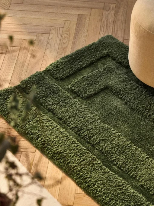 Flauschiger Hochflor-Läufer Genève mit erhabener Hoch-Tief-Struktur